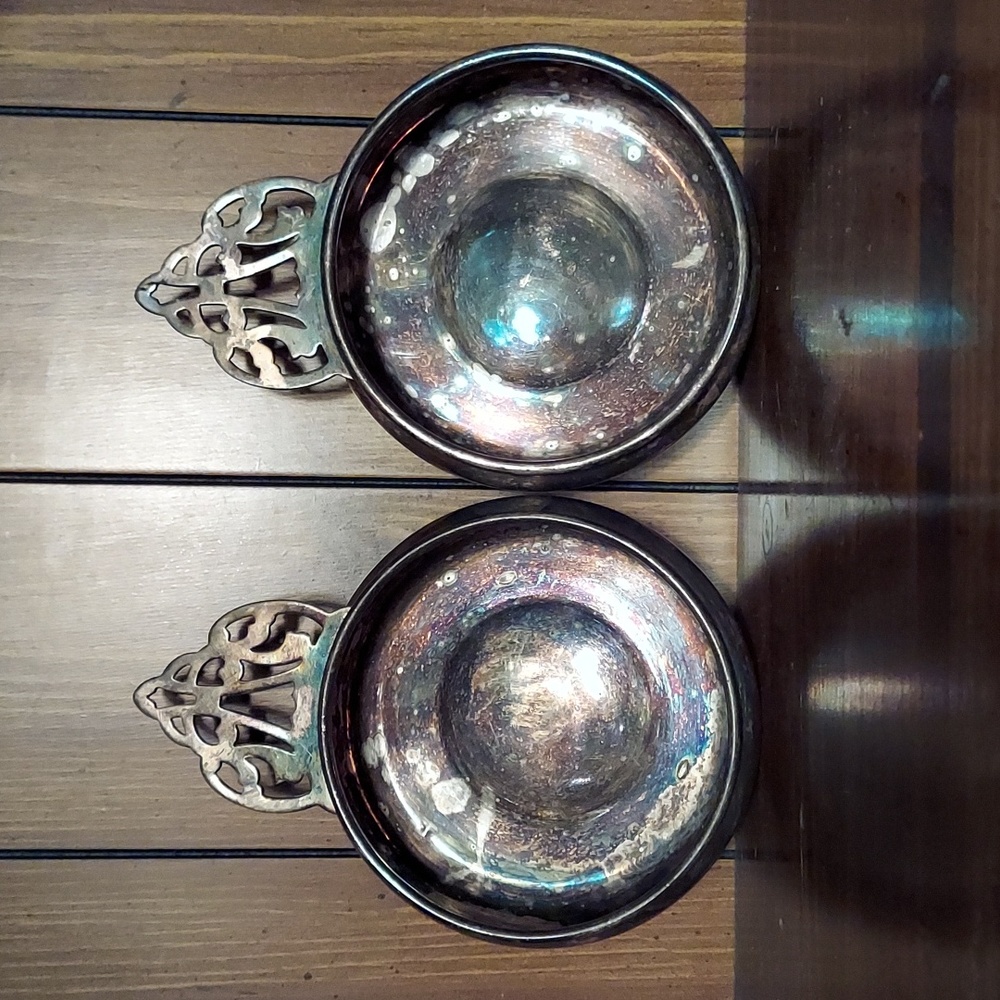 1883 PORRINGER BOWL SILVER Numbered by F.B. Rogers Silver Co. SET OF 2! RARE!
